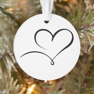 Ronde acryl ornament met hartvormig ontwerp