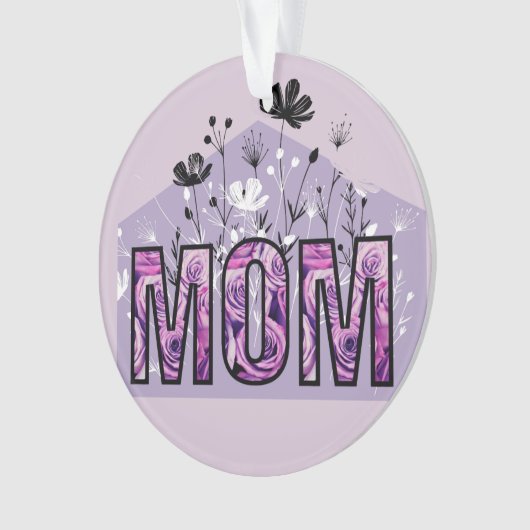 Ronde acryl ornament voor moeder (voorkant)