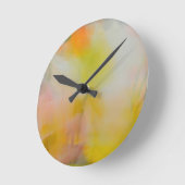 Ronde Acryl Wandklok Abstracte Klaprozen Foto (Hoek)