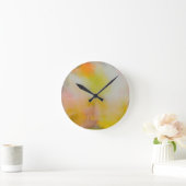 Ronde Acryl Wandklok Abstracte Klaprozen Foto (Huis)