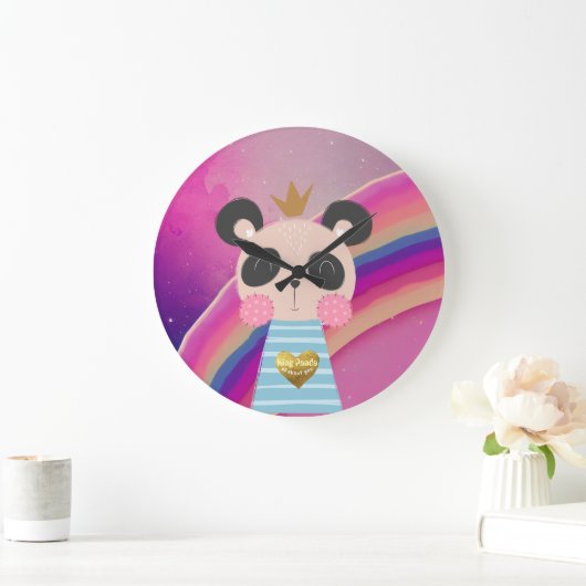 Ronde acryl wandklok King Panda (Huis)