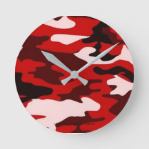 Ronde acrylwandklok - Camouflage