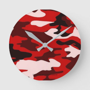 Ronde acrylwandklok - Camouflage Klok