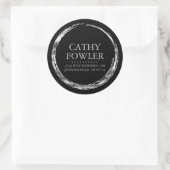 Ronde Adres Grungy Silver en Zwarte Etiketten (Tas)