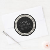 Ronde Adres Zwarte en Zilveren Etiketten (Envelop)