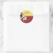 Ronde Adresetiketten Baby Moo Koe Rood Ronde Sticker (Tas)