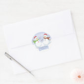 RONDE ADRESETIKETTEN Schattigee sneeuwman vakantie Sticker (Envelop)