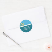 Ronde Adresetiketten Turtle Bay Blauw Sticker (Envelop)