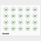 Ronde adresetiketten vlinder sticker (Vel)