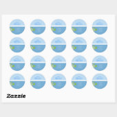 Ronde Adresetiketten Zee Schildpad Licht & Donkerb Sticker (Vel)