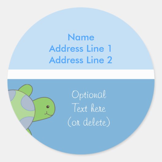 Ronde Adresetiketten Zee Schildpad Licht & Donkerb Sticker (Voorkant)