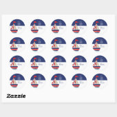 Ronde adreslabels - Zeilende zeilboot blauw Sticker (Vel)