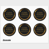 Ronde adressen Grungy Gold- en zwarte labels (Vel)