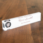 Ronde Afbeelding Topaz Naam Professionele titel Naambordje (Zijkant)