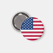 Ronde Amerikaanse vlag Magneet (Voorkant / Achterkant)