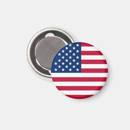 Ronde Amerikaanse vlag Magneet (Voorkant / Achterkant)