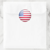 Ronde Amerikaanse vlag Ronde Sticker (Tas)