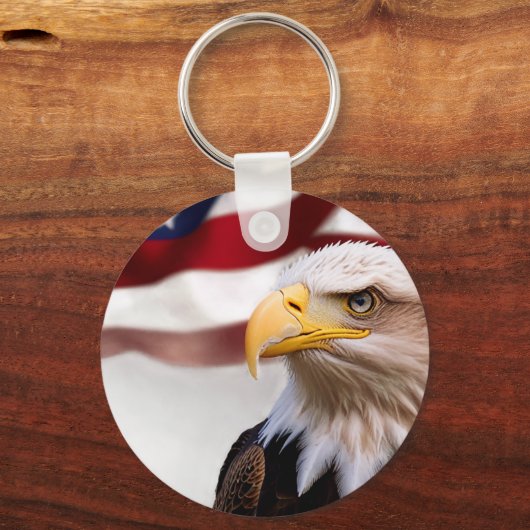 Ronde Amerikaanse vlag Sleutelhanger (Achterkant)