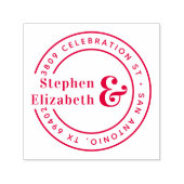 Ronde Ampersand Bruiloft Retouradres Zelfinktende Stempel (Design)