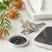 -ronde analoge automatische tachometermeter Sleute Sleutelhanger (Zijkant)