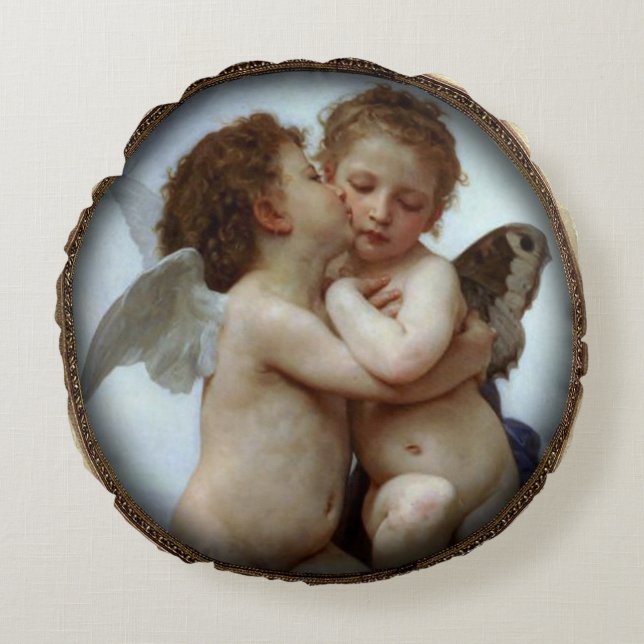 Ronde Antieke Kunst Kussens (Voorkant)