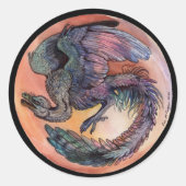 Ronde Archaeopteryx Sticker (Voorkant)