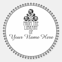 Ronde Art Deco Stijl Boekplaat Ronde Sticker