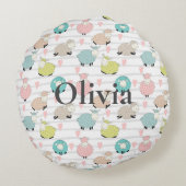 Ronde Baby schapennaam Rond Kussen (Achterkant)
