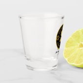  ronde badge Elegante Gentleman Groomsmen Shot Glas (Links)