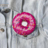 Ronde Badge - Fel Roze Donut Button 4,0 Cm (In situ)