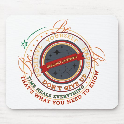 Ronde Badge met 'Dad's Rules' Muismat (Voorkant)
