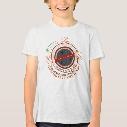Ronde Badge met 'Dad's Rules' Tri-Blend Shirt (Voorkant)