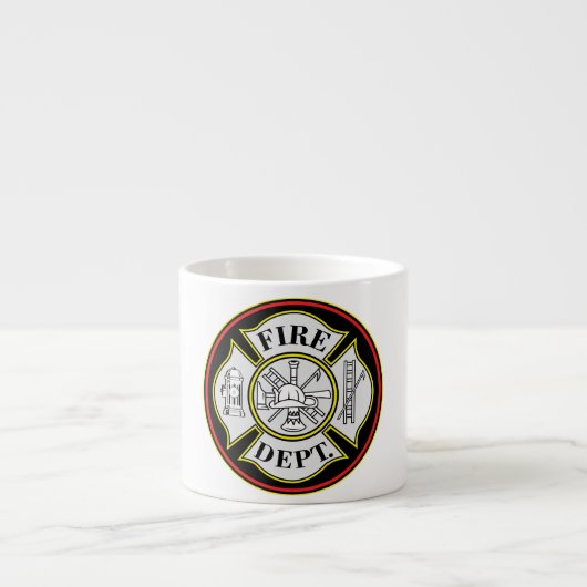 Ronde badge van de brandweer espresso kop (Voorkant)