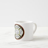 Ronde badge van de brandweer espresso kop (Voorkant rechts)