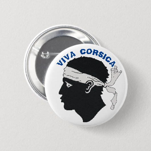 Ronde badge, Viva Corsica Button 5,7 Cm (Voorkant /achterkant)