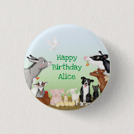 Ronde badge voor boerderijdieren button 3,2 cm