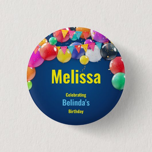 Ronde Badge voor Kids Verjaardagsfeest Button 3,2 Cm (Voorkant)
