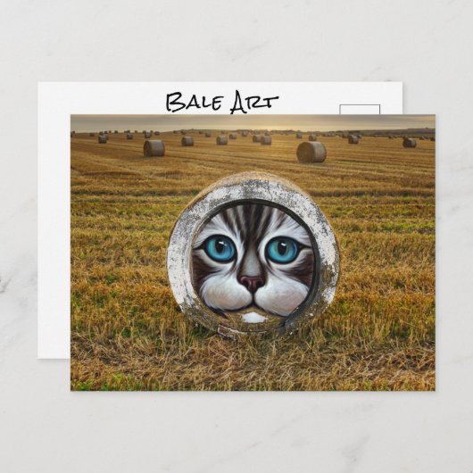 Ronde Bale Art Ranchers Boeren Hooi Veldgraffiti Briefkaart (Voorkant / Achterkant)