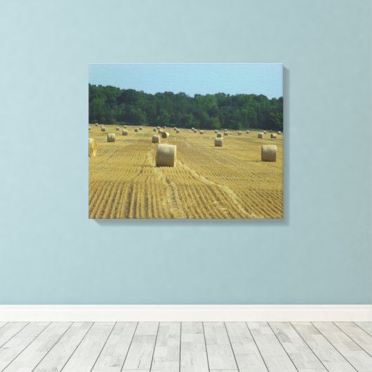 Ronde balen canvas afdruk (Insitu (Houten vloer))