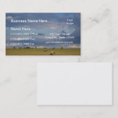 Ronde balen in een veld van silo. visitekaartje (Voorkant / Achterkant)