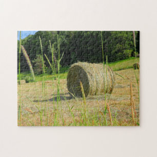 Ronde balen in zomerboer Hay Field Scene Legpuzzel