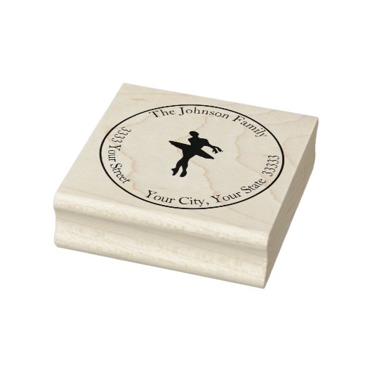 Ronde Ballerina Dance Retouradres Rubberstempel (Stempel)