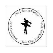 Ronde Ballerina Dance Retouradres Rubberstempel (Afrduk)