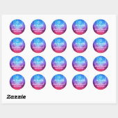 Ronde Bar Mitzvah Stickers | Blauw Rood | Vuur ijs (Vel)