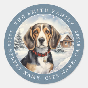 Ronde Beagle-hondstickers Sticker