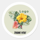 Ronde Bedrijf Logo Dank u Stickers van de Klant (Voorkant)