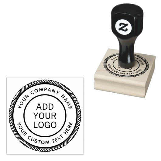 Ronde bedrijfsnaam en aangepaste tekst Logo stempe Rubberstempel (Gestempeld)