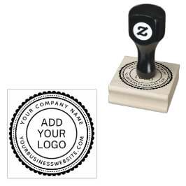 Ronde bedrijfsnaam en URL aangepaste logo sjabloon Rubberstempel