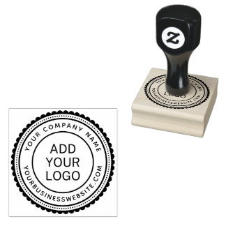 Ronde bedrijfsnaam en URL aangepaste logo sjabloon Rubberstempel