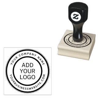 Ronde bedrijfsnaam en URL aangepaste logo sjabloon Rubberstempel